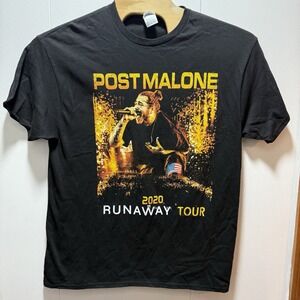 Post Malone‎ Runaway Tour 2020 Concert T-Shirt Black Graphic Tee Men's Size L